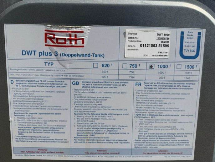 tanque roth dwt 1000 litros tanque roth dwt 1000 litros